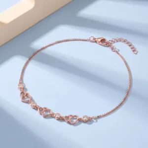 Rose Gold Heart Anklet